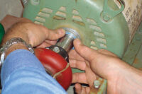 To enhance conductivity, the motor shaft adjacent to the end bracket was coated with AEGIS colloidal silver.