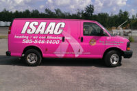 Isaac Heating & Air Conditioning, Rochester, N.Y., recently unveiled a pink service van in an effort to raise cancer awareness. 