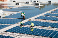 a solar rooftop installation