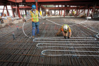 The Pier 15 Exploratorium renovation project achieved LEED Gold certification. It used 200,000 feet of Uponorâs Wirsbo hePEXâ¢ crosslinked polyethylene (PEX-a) tubing for the radiant heating and cooling system.