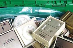 filled bin of mercury thermostats