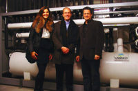 Talking refrigeration are, from left, Victoria Smaniotto, business development analyst of Carnot Refrigeration; Tom Land, EPAâ??s GreenChill manager, and Simon BÃ©rubÃ©, vice president strategic development of Carnot.