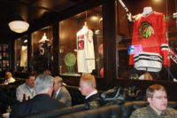 The jerseys of Brandon Marshall, Michael Jordan, and Bobby Hull don the walls of the Chicago Sports Museum.