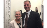 John Galyen, president of Danfoss North America, poses for a photo with U.S. Environmental Protection Agency (EPA) Administrator Gina McCarthy during a White House Industry Leader Roundtable on high-GWP refrigerants.