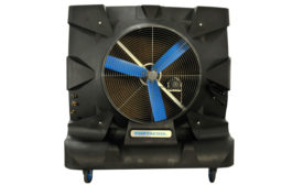 This 48-inch portable evaporative cooler from Portacool LLC, which is available at 28,500 cfm, is designed  for industrial applications. PHOTO COURTESY OF PORTACOOL