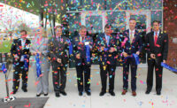 The ribbon cutting at the Helix innovation center