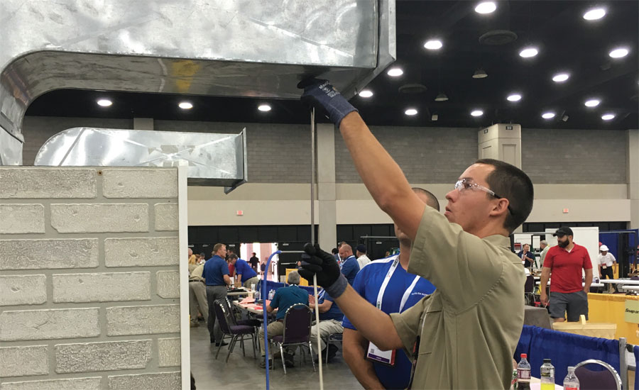 Steve Austin, Minnesota state champion, competes at the SkillsUSA National Championships in Louisville, Kentucky, on June 28. - The NEWS - ACHR