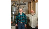 Paul Mercier and a journeyman he worked with completing installation. - The ACHR News