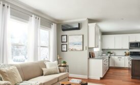 LG Air Conditioning unit in a kitchen.