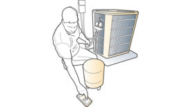 HVAC technician drawing.