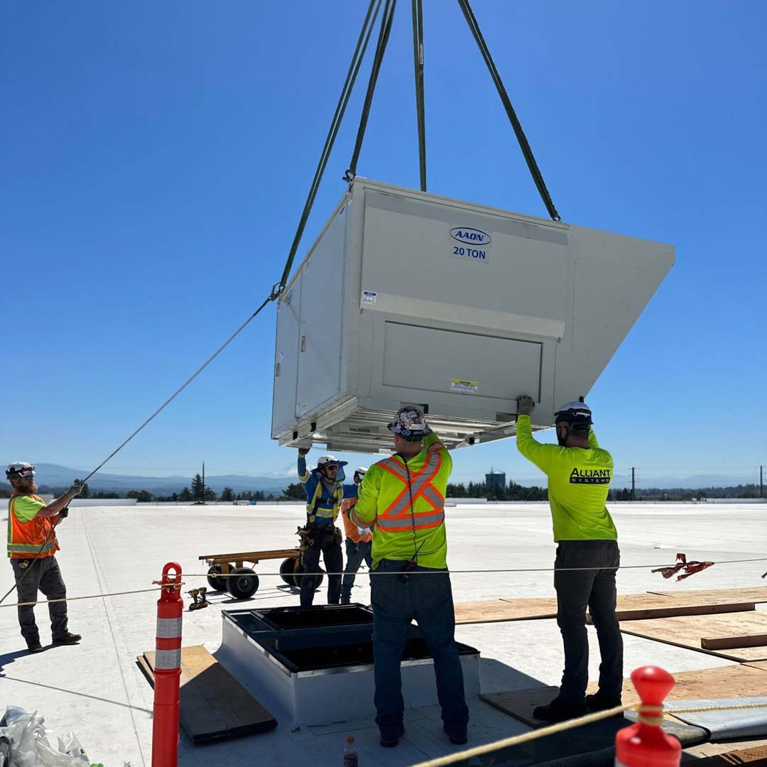 AAON Rooftop Unit Installation.