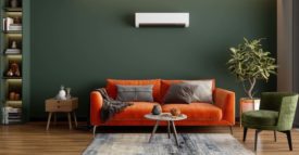 Wall-Mounted HVAC Unit in Living Room