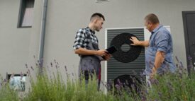 Contractor and Homeowner and HVAC Unit