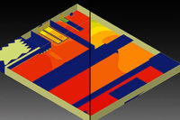 surface plots of temperature, air flow