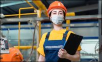 woman wearing hard hat