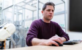 man working on computer