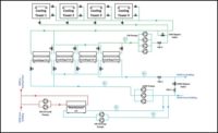 Series counterflow chilled water plant diagram.