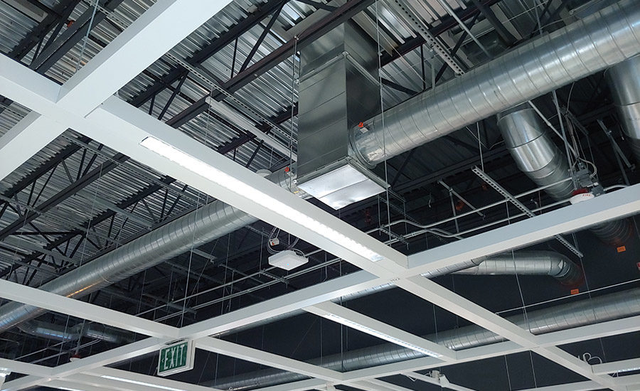 Exposed ductwork installation at new Ikea store in Norfolk, Virginia ...